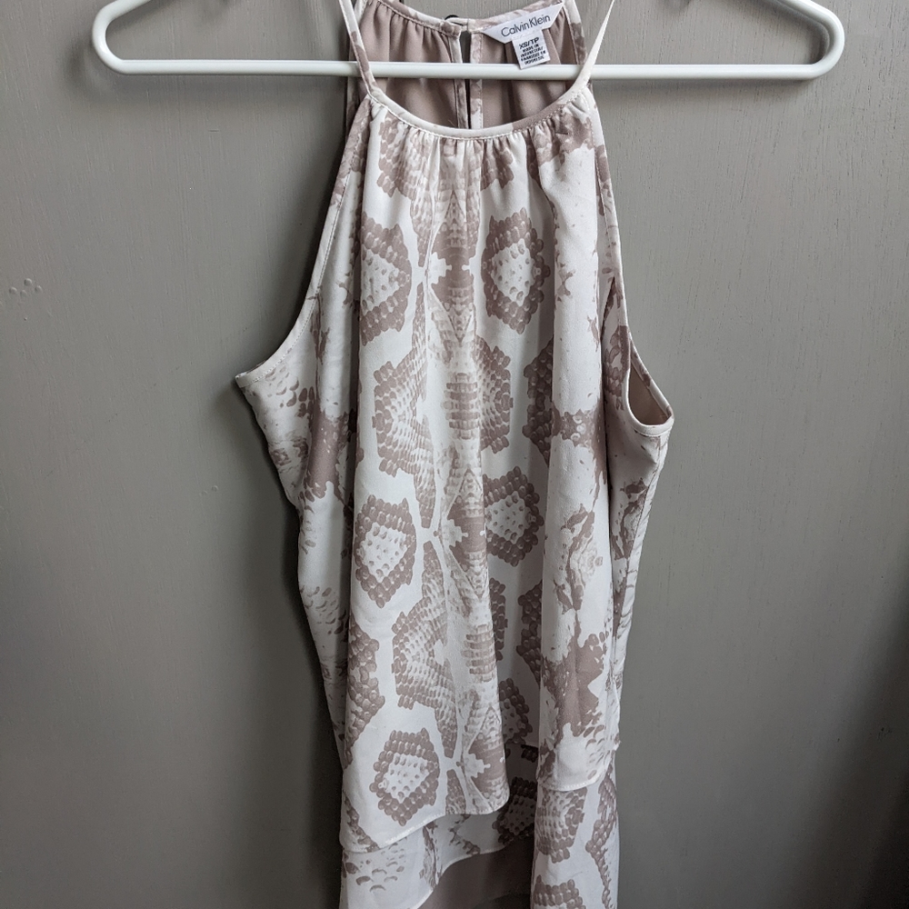 Calvin Klein Layered Snake Skin Top